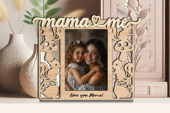 SVG Mama and Me Photo Frame Autumn Squirrel Acorn Laser Fall Product Image 3