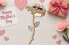 SVG Mom Rose Mother's Day Gift Card Holder Laser Present Product Image 3