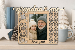 Winter Grandpa and Me SVG Penguin Christmas Gift Photo Frame Product Image 3