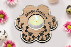 Easter Tea Candle Holder Flowers Pattern Present SVG Laser Product Image 3