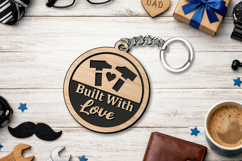 Father's Day SVG Laser Keychain Gift Built with Love Hammer Product Image 3