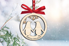 Penguins Merry Christmas Ornament SVG Home Decoration Laser Product Image 3