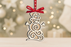 Christmas Snowman Holiday Pattern SVG Laser Ornament Gift Product Image 3