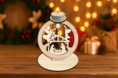 Nativity Scene Candle Holder SVG Laser House Decor Holiday Product Image 3