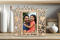 SVG Daddy and Me Hears Photo Frame Home Present Laser Gift Product Image 3