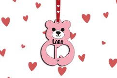 Alphabet SVG Bear Valentine Day Love Letter L Gift Laser Product Image 1