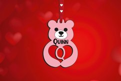 Alphabet Valentine Day Love Bear Letter Q Gift Laser SVG Product Image 1