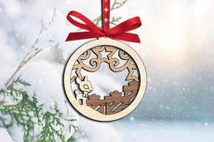 SVG Merry Christmas Ornament Fawn Deer Gifts Laser Holiday Product Image 3