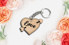 Love Gift SVG Heart Arrow Key Chain Romantic Valentine Day Product Image 3