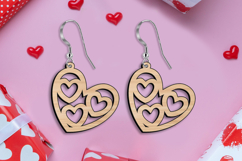 SVG Love Heart with Hearts Earring Valentine Romantic Laser Product Image 3