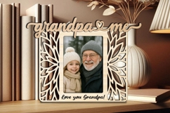 Flowers SVG Grandpa &amp; Me Home Photo Frame Laser Holiday Gift Product Image 3