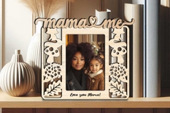 Fall Autumn Mama and Me SVG Photo Frame Laser Mother Gift Product Image 3