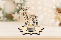 SVG Christmas Fawn Holiday Candle Holder Tree Star Present Product Image 4
