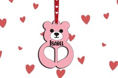 Letter I Love Bear SVG Valentines Day Gift Laser Alphabet Product Image 3