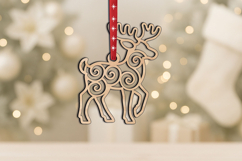 SVG Elk Christmas Ornament Holiday Winter Pattern Laser gift Product Image 3