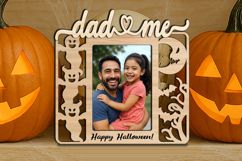Dad and Me Halloween Photo Frame SVG Laser Gift Child Scary Product Image 3