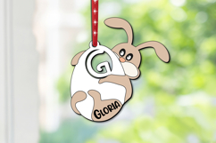 Laser SVG Letter G Bunny Easter Basket Name Tag Ornament Product Image 3