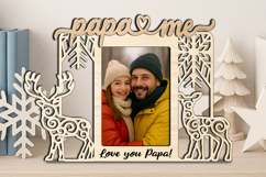 Deer Couple Christmas SVG Papa and Me Photo Frame Gift Laser Product Image 3