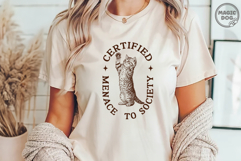 Certified Menace to Society Funny Cat Vintage Badge SVG Product Image 3