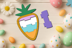 Lego Style SVG Puzzle Carrot Easter Kid Game Laser Child Product Image 3