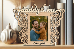Rose Butterfly SVG Daddy &amp; Me Photo Frame Gift Laser Design Product Image 3