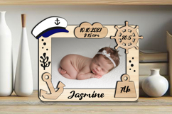 Captain Baby Photo Frame SVG Sea Summer Newborn Picture Gift Product Image 2