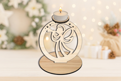 SVG Trumpet Angel Candle Holder Laser Home Holiday Decor Product Image 3