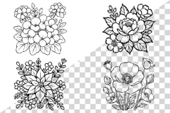 Flower Coloring Page | botanical floral rose tulip sunflower Product Image 3