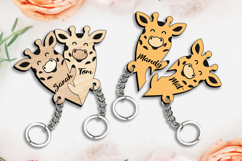 Love Giraffe Couple Key Chain SVG Laser Valentine Romantic Product Image 3