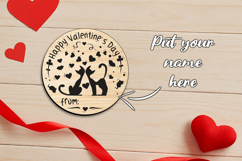 Kitty Meow Valentine Day Coaster Laser SVG Love Gift Romance Product Image 2
