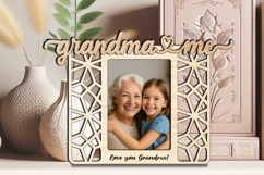 Abstract Grandma and Me SVG Laser Gift Photo Frame Kid Child Product Image 3