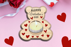 St. Valentine's Day Candle Holder Bear Laser SVG Love Gift Product Image 3