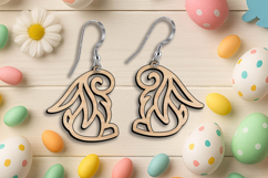SVG Unique Bunny Easter Earring Laser Gift Accessory Present Product Image 3