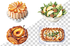 Pear Dessert | Watercolor fruit bakery sweet elegant Clipart Product Image 3