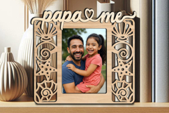 SVG Papa and Me Frame Photo Seashell Kid Laser Nautical Gift Product Image 3