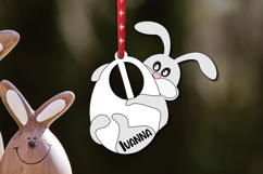 Easter Basket Name Tag Letter I SVG Bunny Laser Present Gift Product Image 3