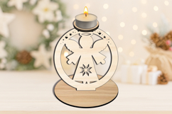 Holiday Design SVG Angel Candle Holder Home Decor Laser Gift Product Image 3