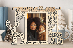 Deer Couple Christmas Mama Me SVG Photo Frame Winter Laser Product Image 3