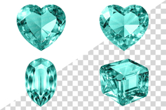 Mint Gemstone | Watercolor ClipArt PNG Jewel Crystal Cryst Product Image 3