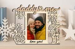 Snowman Deer SVG Christmas Daddy Me Photo Frame Gift Winter Product Image 3
