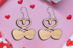 Love Hearts Cherry Earring Valentine SVG Laser Gift Present Product Image 3
