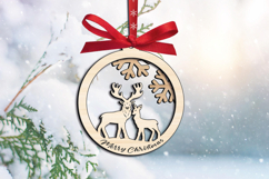 Deer Couple Merry Christmas Ornament Laser Holiday SVG Gift Product Image 3