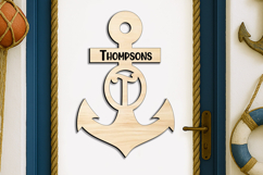 SVG Letter T Ocean Door Hanger Anchor Home Decor Nautical Product Image 3
