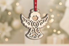 Holy Angel SVG Laser Christmas Tree Ornament Holiday Present Product Image 4