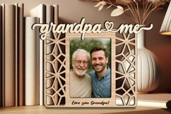 Abstract SVG Grandpa Me Frame Picture Grandkid Laser Gift Product Image 3