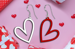 Cut Out Laser SVG Love Heart Valentine Earrings Romance Gift Product Image 3
