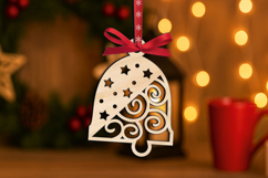Christmas Bell Ornament SVG Laser Winter Pattern Home Decor Product Image 3