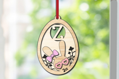 Easter SVG Gift Laser Letter Z Bunny Egg Basket Tag Ornament Product Image 3