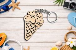 SVG Summer Ice Cream Laser Keychain Present Accessory Gift Product Image 3