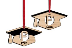Graduation Letter F Laser Ornament SVG Hat School Academy Product Image 3
